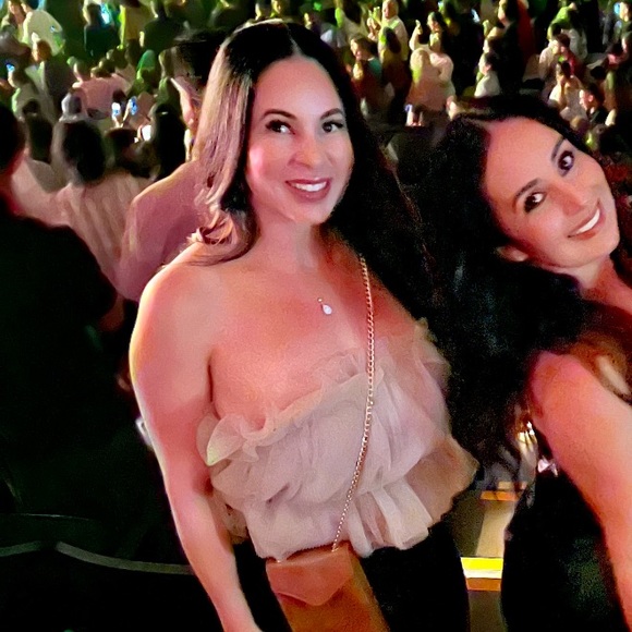 VICI Glam Me Up Strapless Plisse Tulle Top, Size Small - Picture 3 of 3